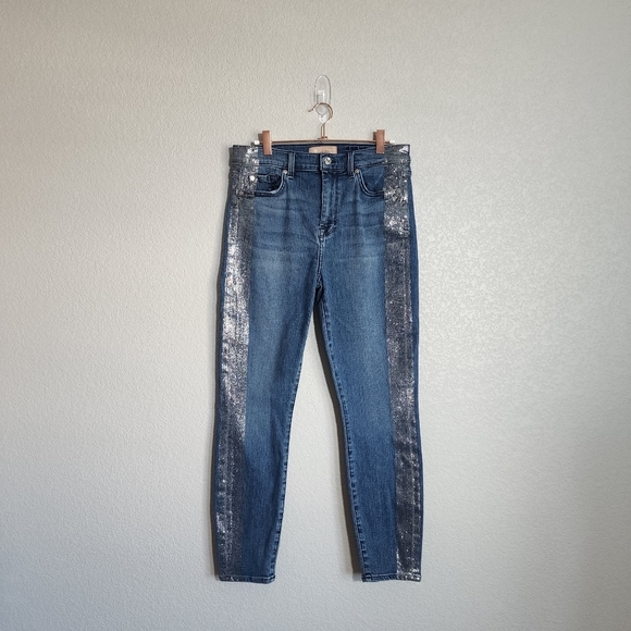 7 FOR ALL MANKIND 7FAMK The High Waist ankle skinny jeans Sparkle Edition 29 - Picture 9 of 15